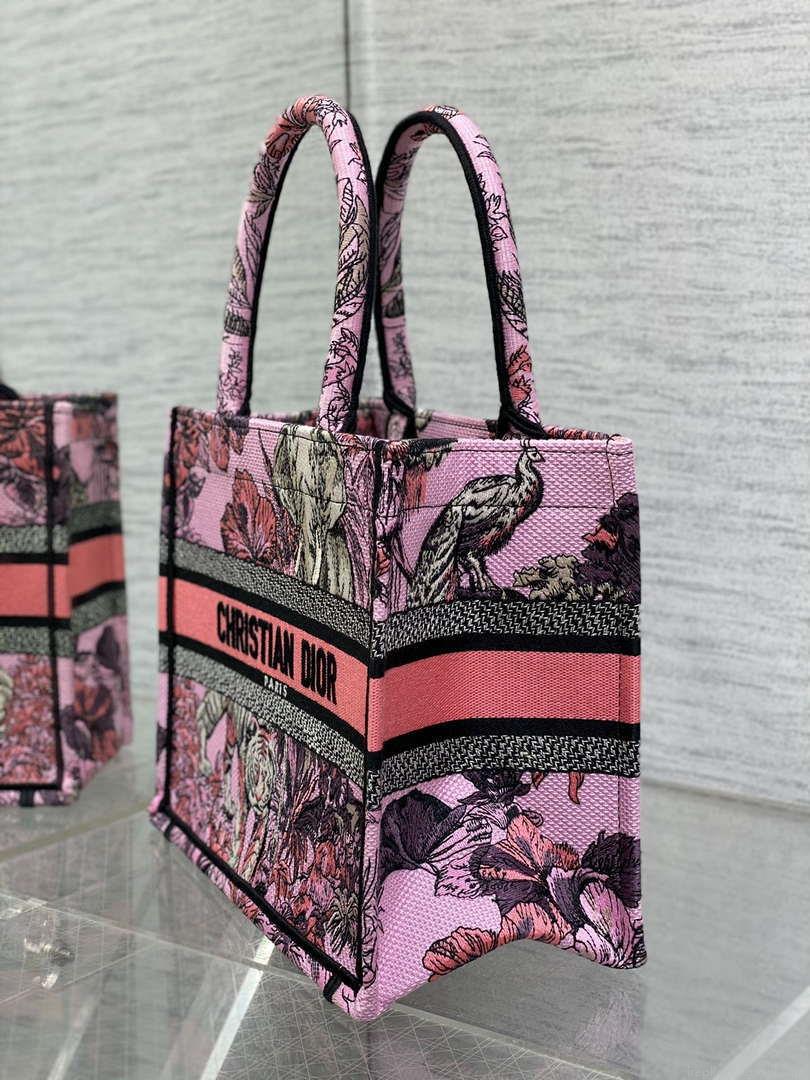 Dior M1265 Small Book Tote Toile de Jouy Sauvage Embroidery M9610