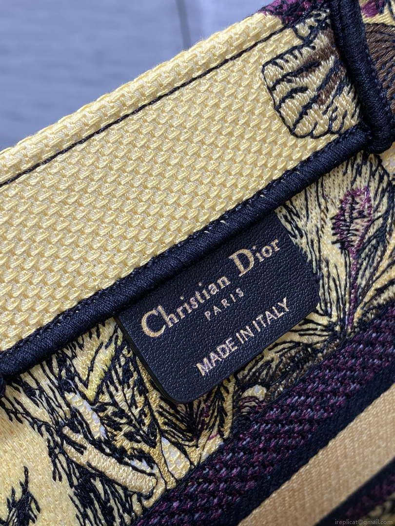Dior M1265 Small Book Tote Toile de Jouy Sauvage Embroidery M9611