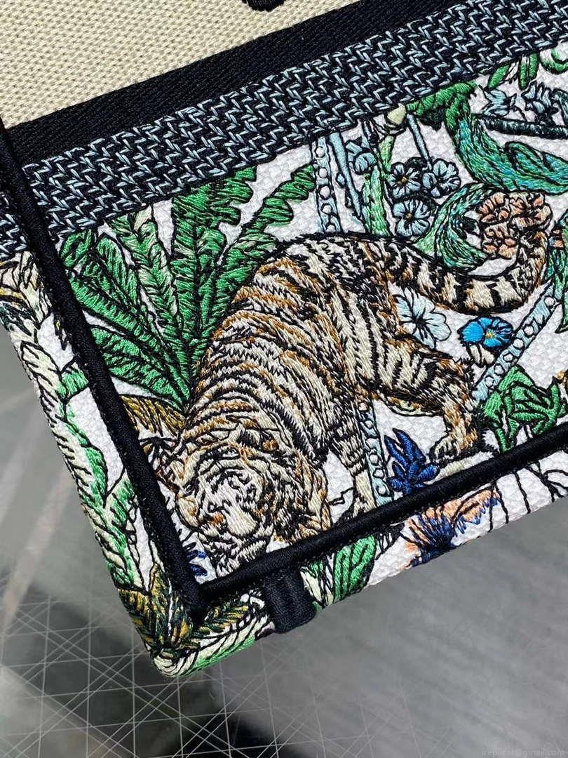 Dior M1265 Small Book Tote Toile de Jouy Sauvage Embroidery M9613