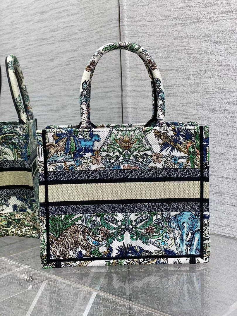 Dior M1265 Small Book Tote Toile de Jouy Sauvage Embroidery M9613