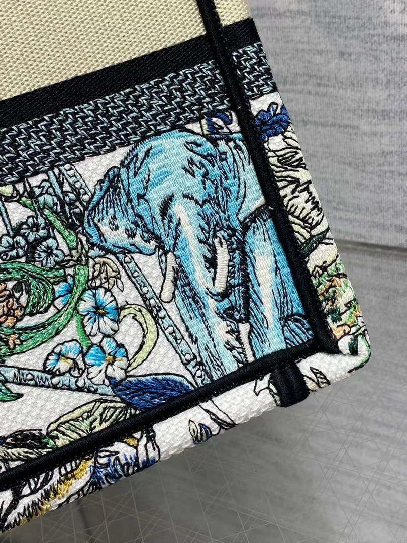 Dior M1265 Small Book Tote Toile de Jouy Sauvage Embroidery M9613