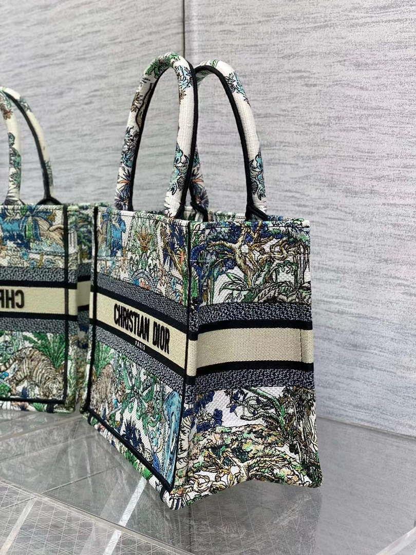 Dior M1265 Small Book Tote Toile de Jouy Sauvage Embroidery M9613