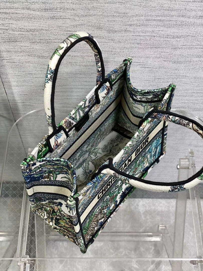 Dior M1265 Small Book Tote Toile de Jouy Sauvage Embroidery M9613