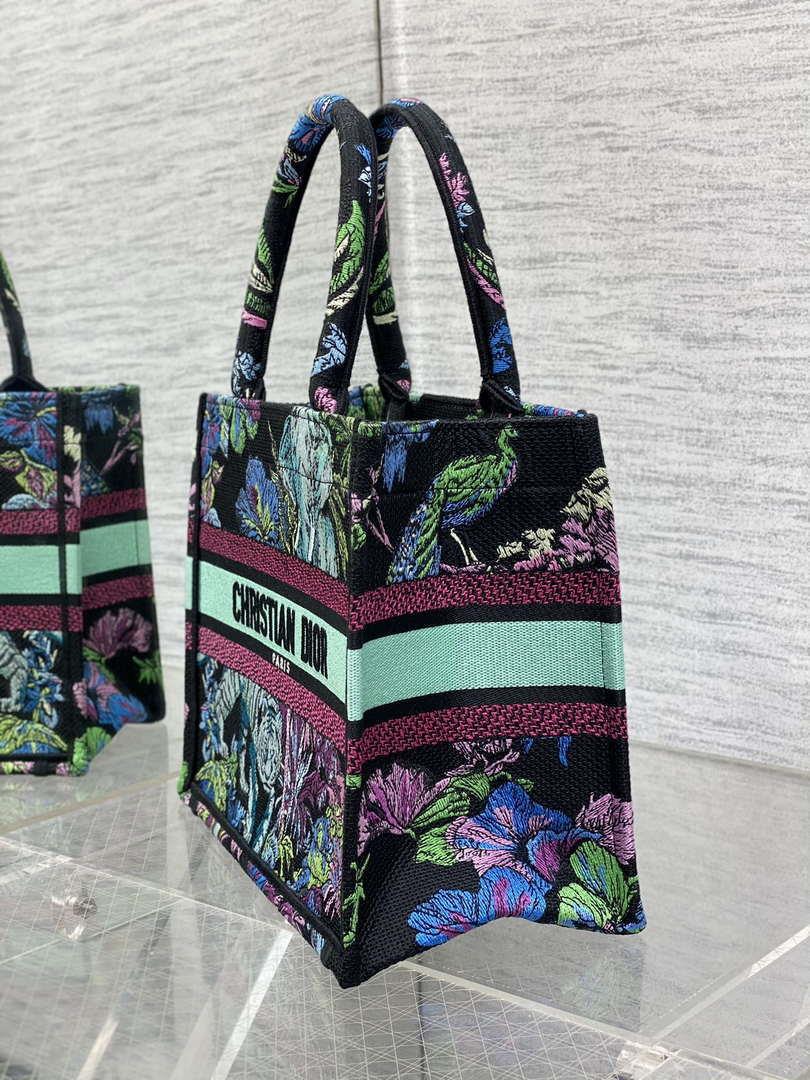 Dior M1265 Small Book Tote Toile de Jouy Sauvage Embroidery M9614
