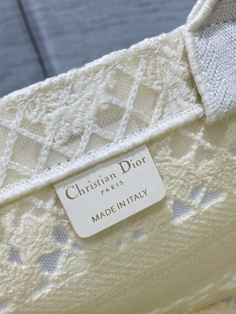 Dior M1265 Small Book Tote Embroidery with 3D Macramé Effect M9620
