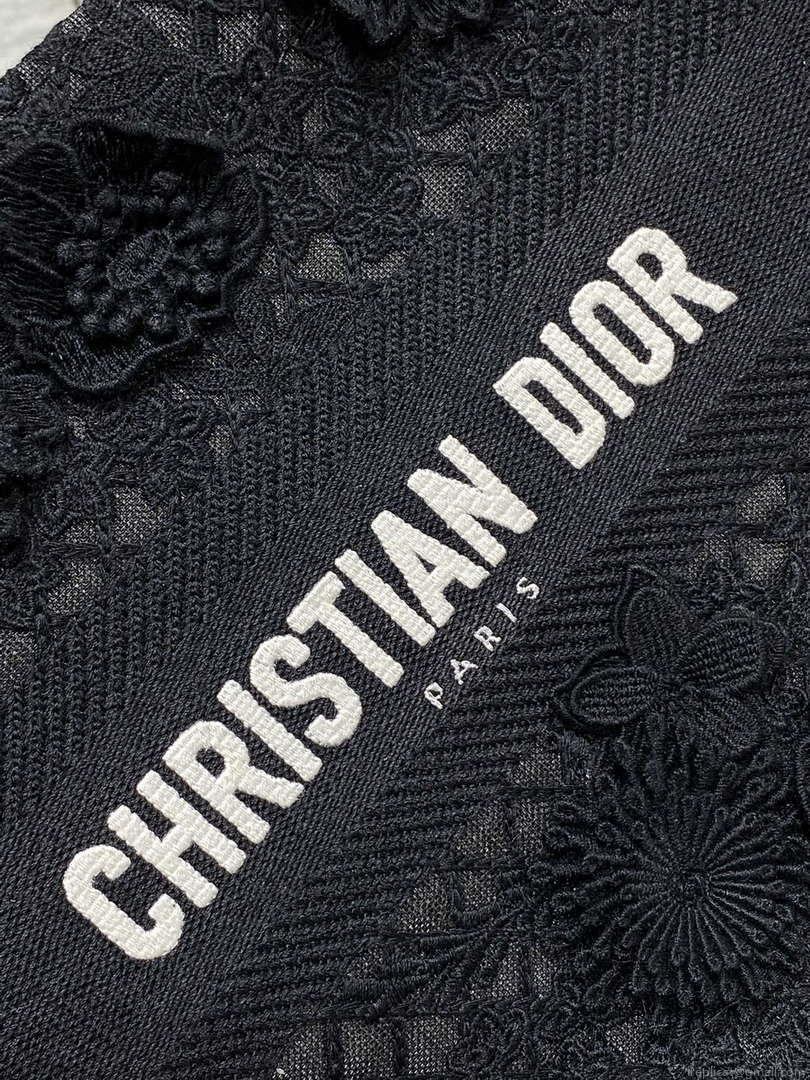 Dior M1265 Small Book Tote Embroidery with 3D Macramé Effect M9623
