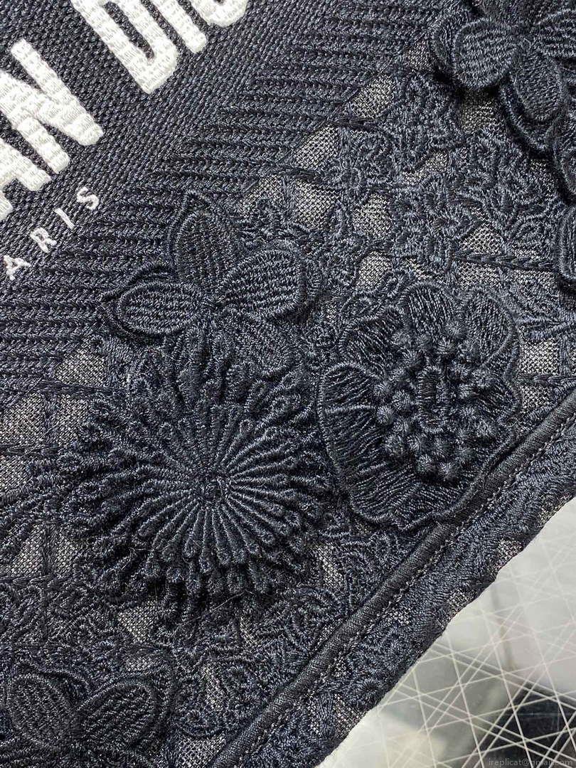 Dior M1265 Small Book Tote Embroidery with 3D Macramé Effect M9623