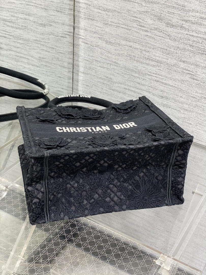 Dior M1265 Small Book Tote Embroidery with 3D Macramé Effect M9623