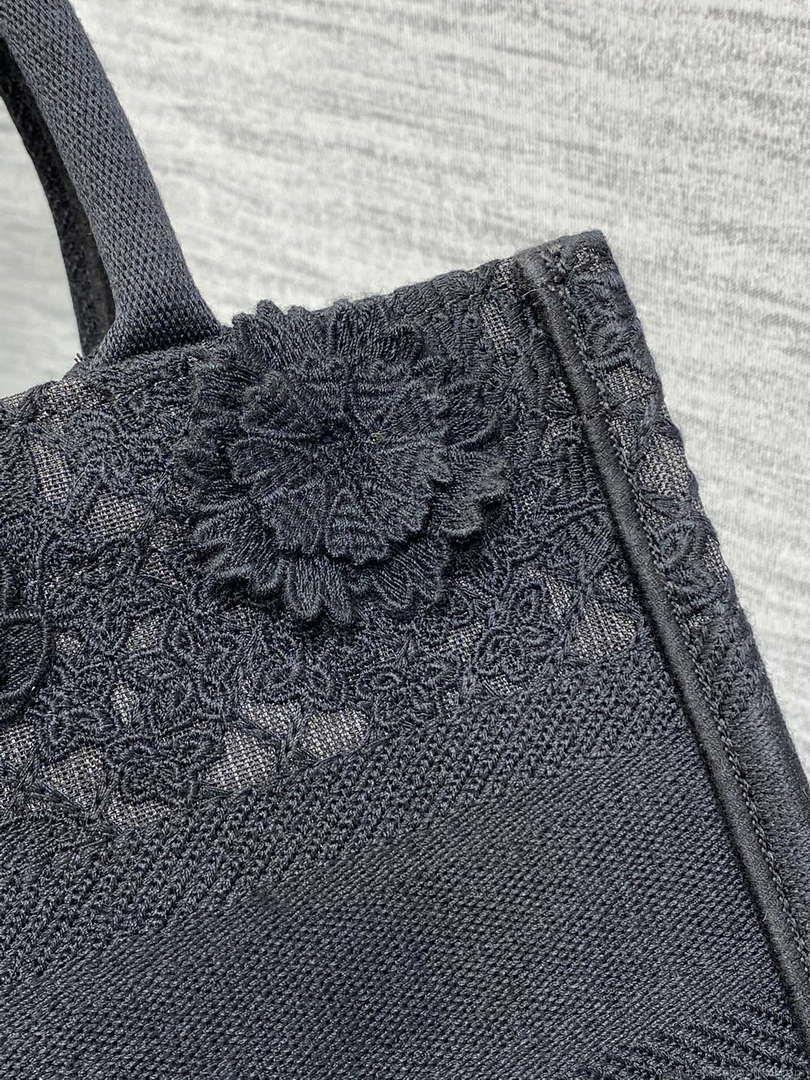 Dior M1265 Small Book Tote Embroidery with 3D Macramé Effect M9623