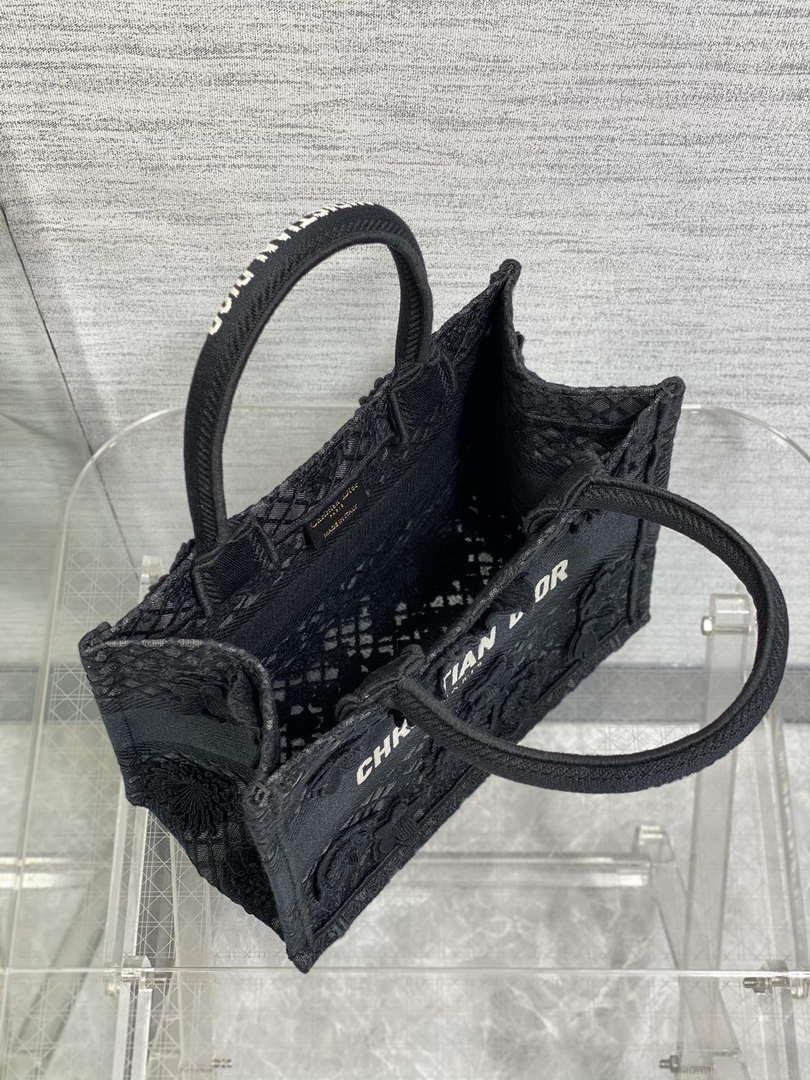 Dior M1265 Small Book Tote Embroidery with 3D Macramé Effect M9623