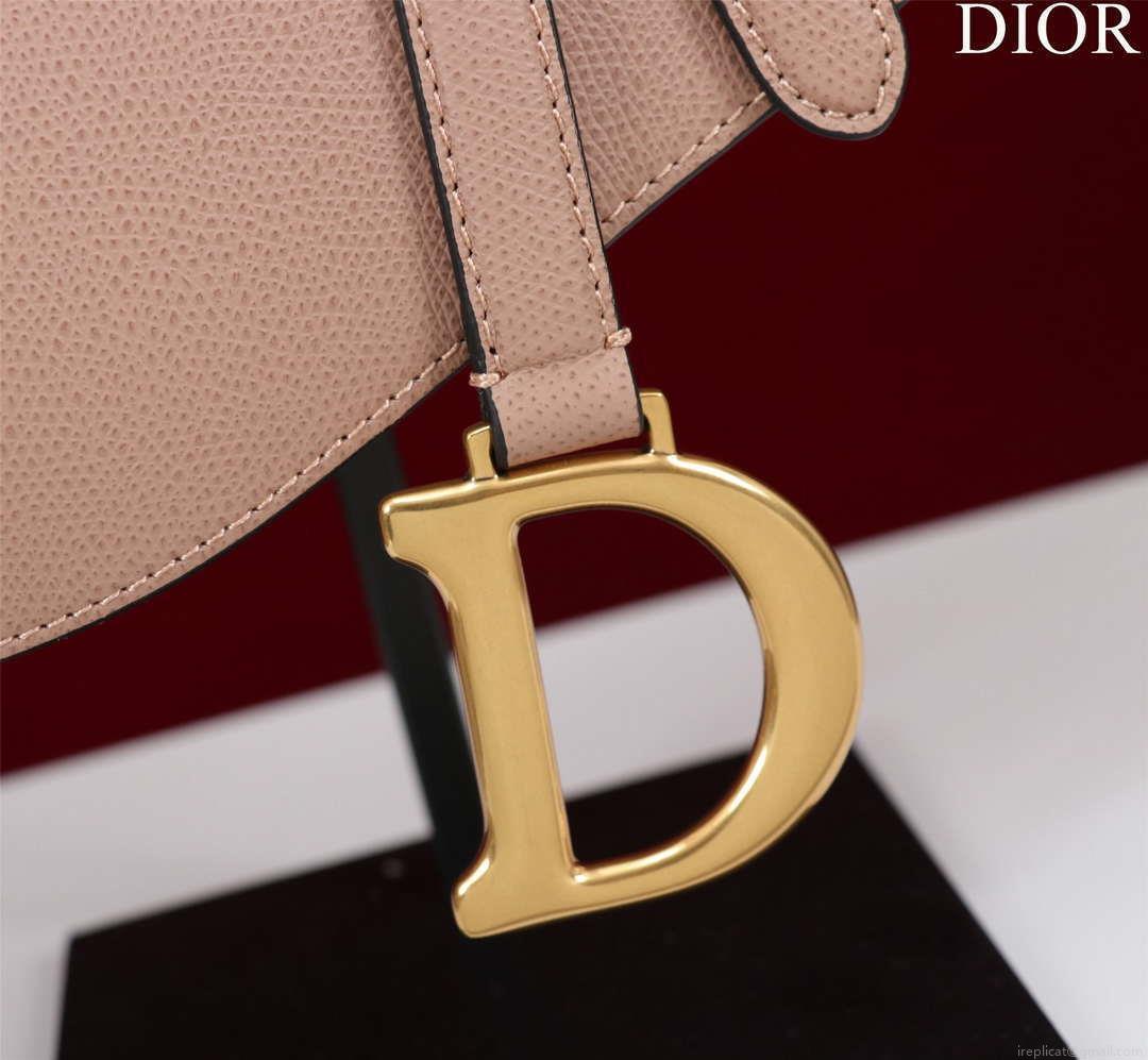 Dior M0456 Mini Saddle Bag With Strap Nude Grained Calfskin