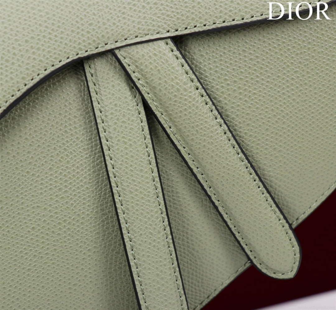 Dior M0455 Saddle Bag With Strap Green Grained Calfskin M0456