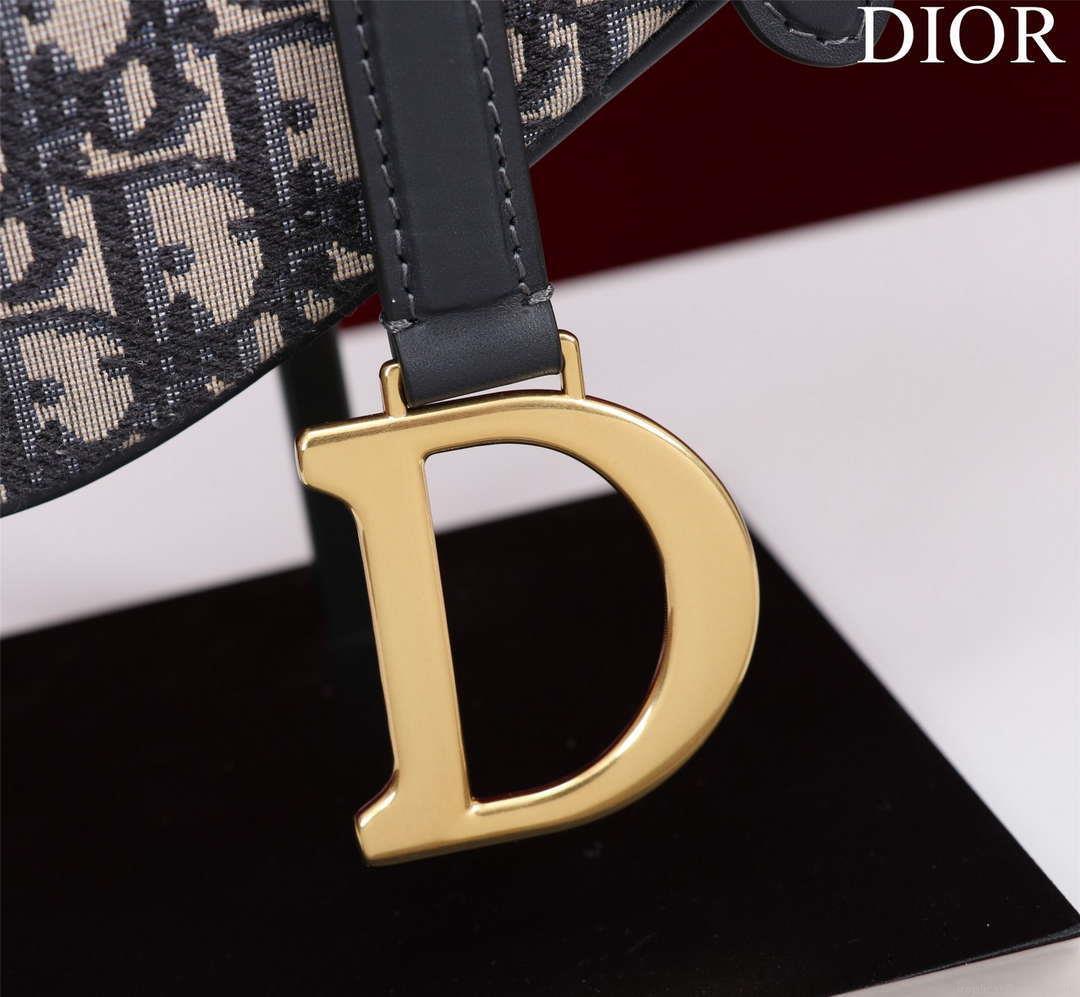 Dior M0455 Saddle Bag With Strap Blue Dior Oblique Jacquard M0456