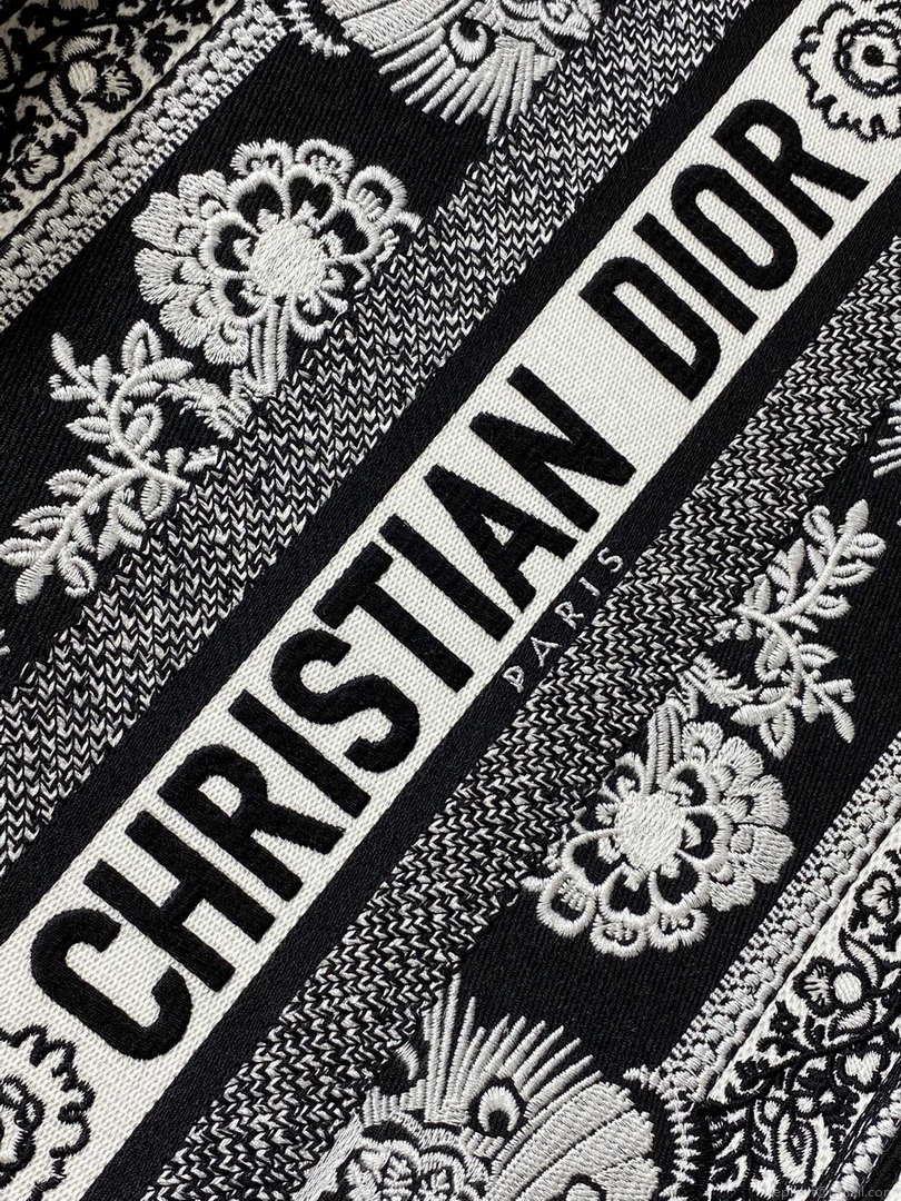 Dior M1296 Book Tote Medium Black and White Butterfly Bandana Embroidery M093
