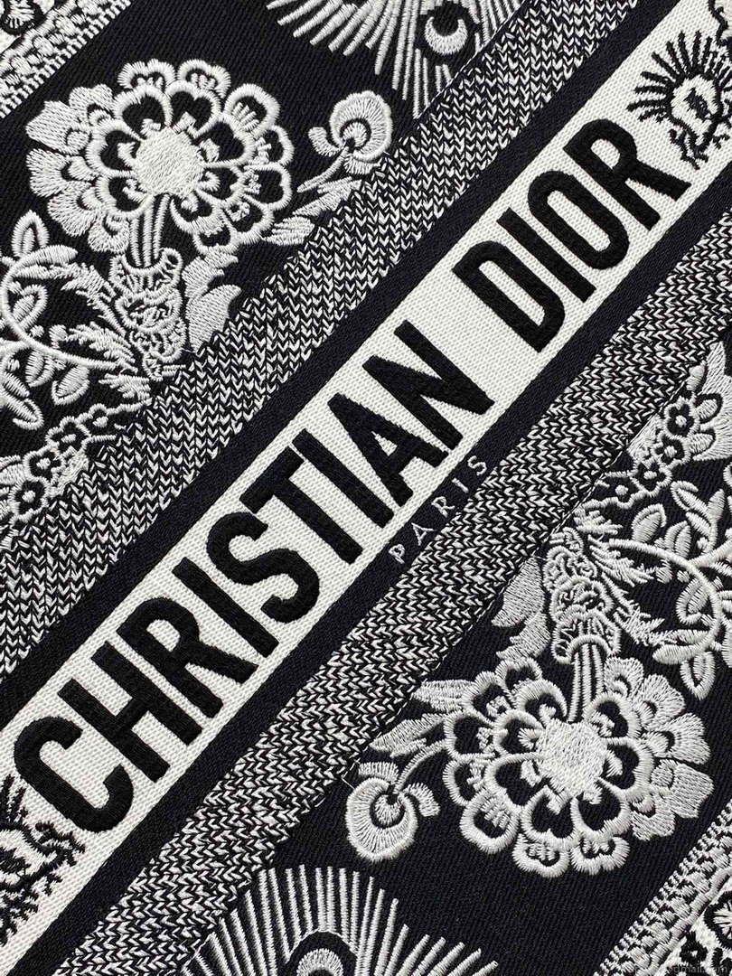 Dior M1286 Large Book Tote Black and White Butterfly Bandana Embroidery