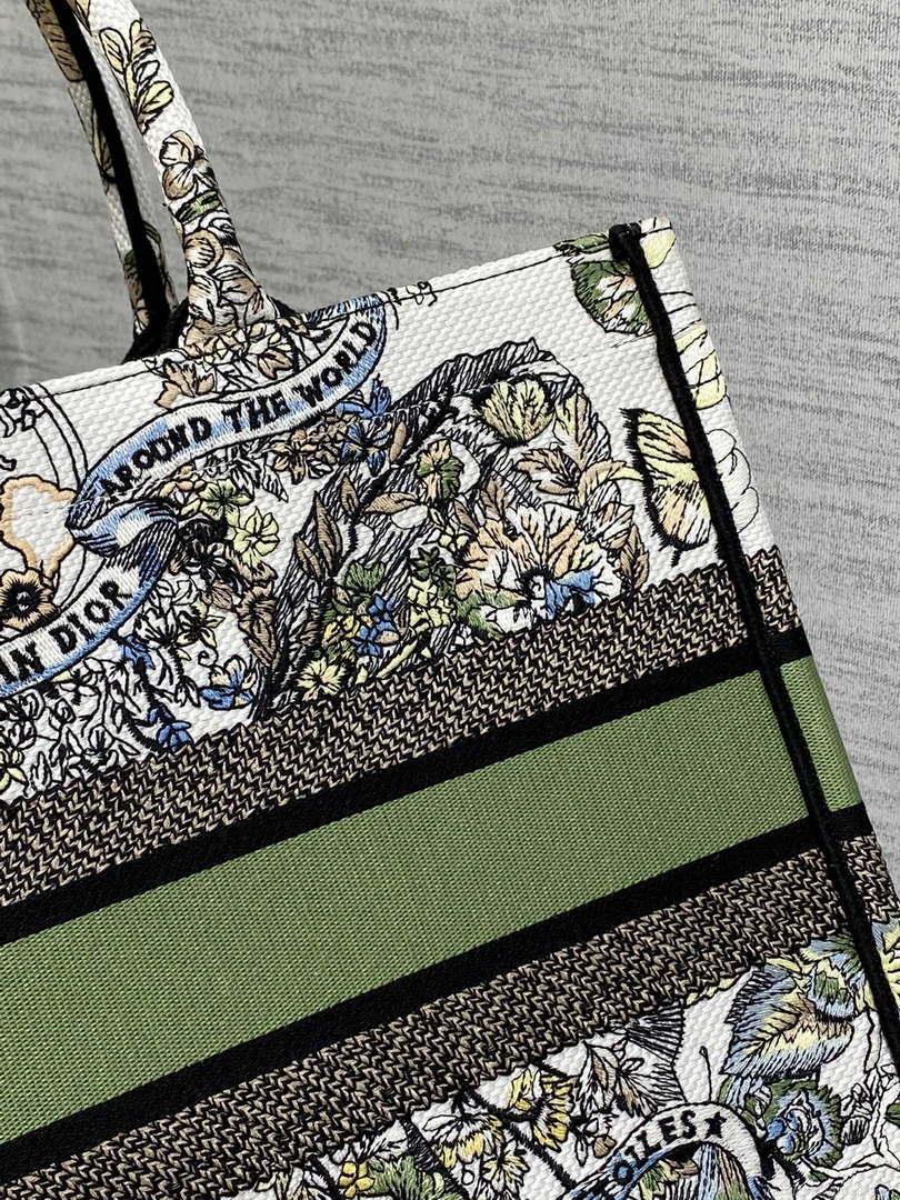 Dior M1296 Book Tote Medium Blue and White Butterfly Bandana Embroidery M098