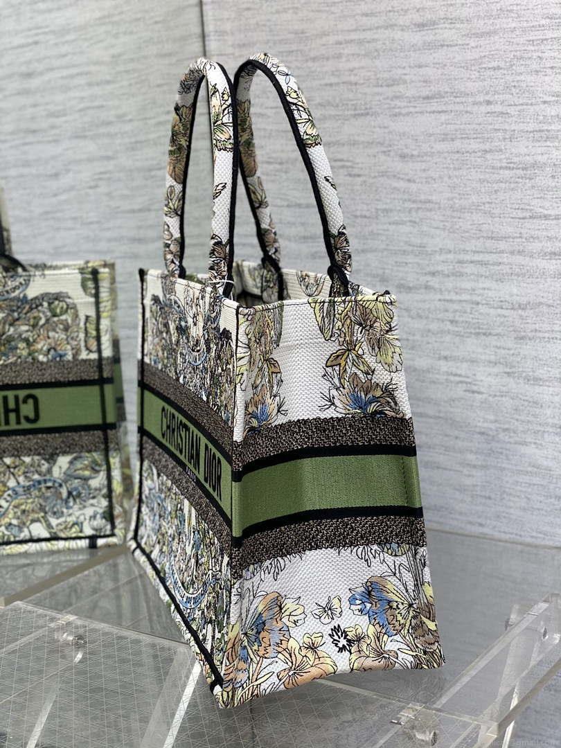 Dior M1296 Book Tote Medium Blue and White Butterfly Bandana Embroidery M098