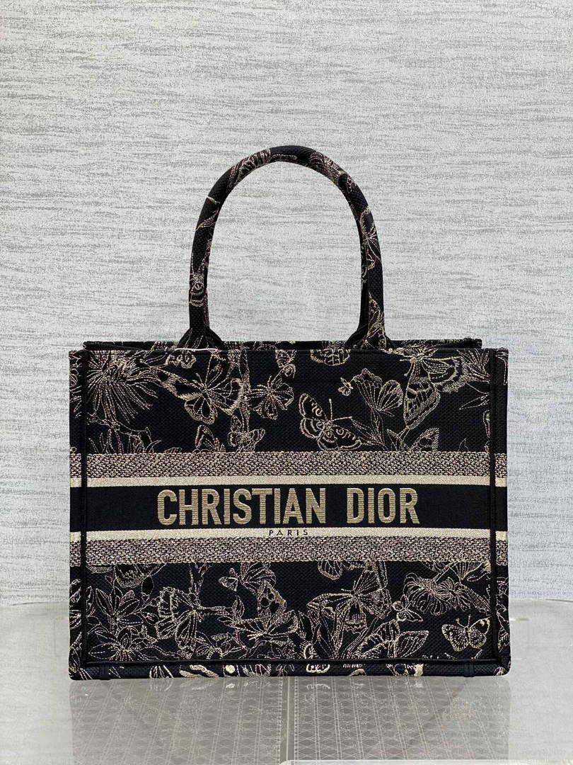 Dior M1296 Book Tote Medium Blue and White Butterfly Bandana Embroidery M102