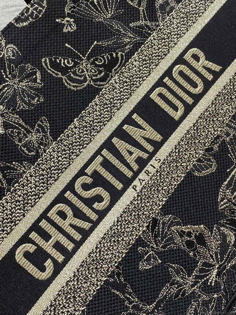 Dior M1296 Book Tote Medium Blue and White Butterfly Bandana Embroidery M102