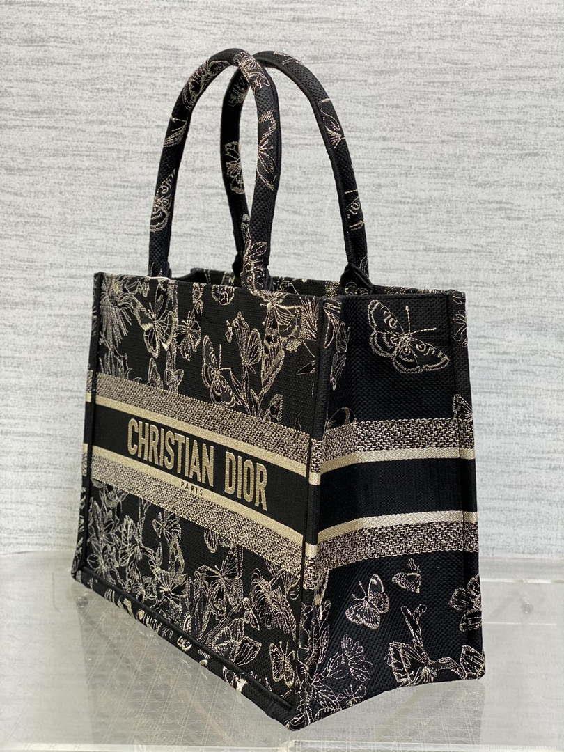 Dior M1296 Book Tote Medium Blue and White Butterfly Bandana Embroidery M102