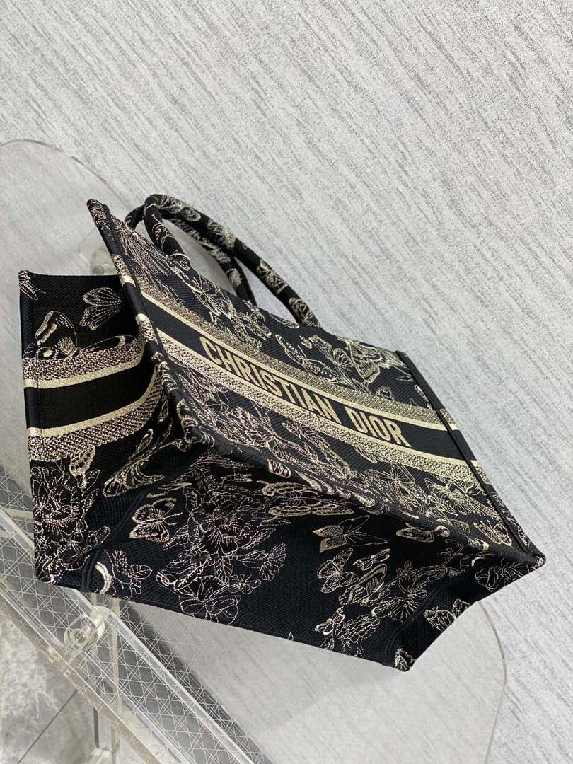 Dior M1296 Book Tote Medium Blue and White Butterfly Bandana Embroidery M102