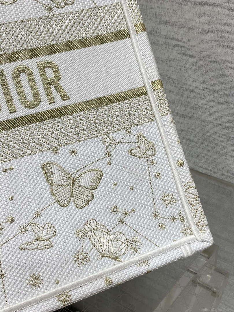 Dior M1296 Book Tote Medium Blue and White Butterfly Bandana Embroidery M103