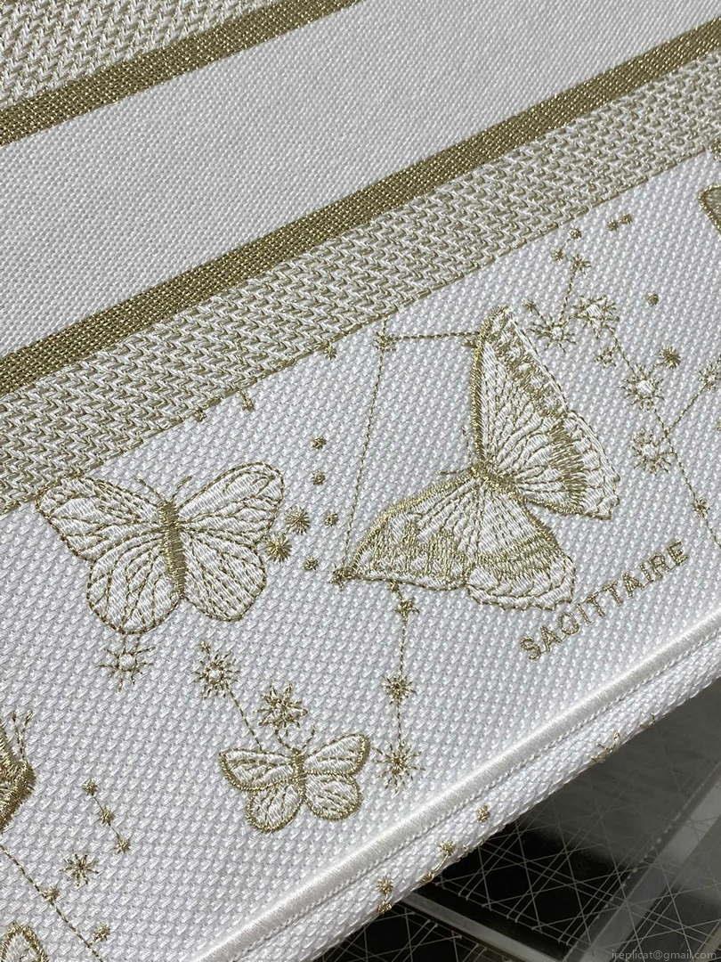 Dior M1296 Book Tote Medium Blue and White Butterfly Bandana Embroidery M103