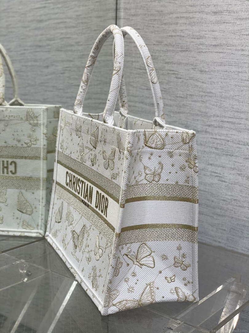 Dior M1296 Book Tote Medium Blue and White Butterfly Bandana Embroidery M103