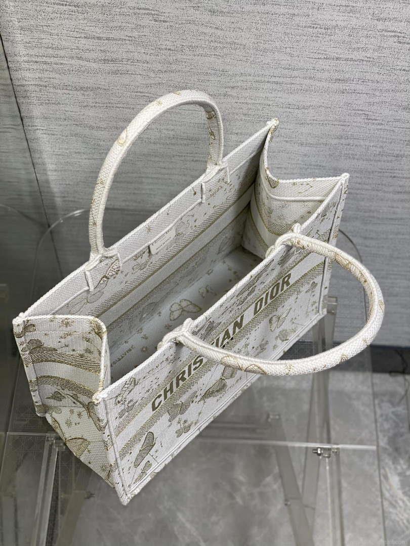 Dior M1296 Book Tote Medium Blue and White Butterfly Bandana Embroidery M103