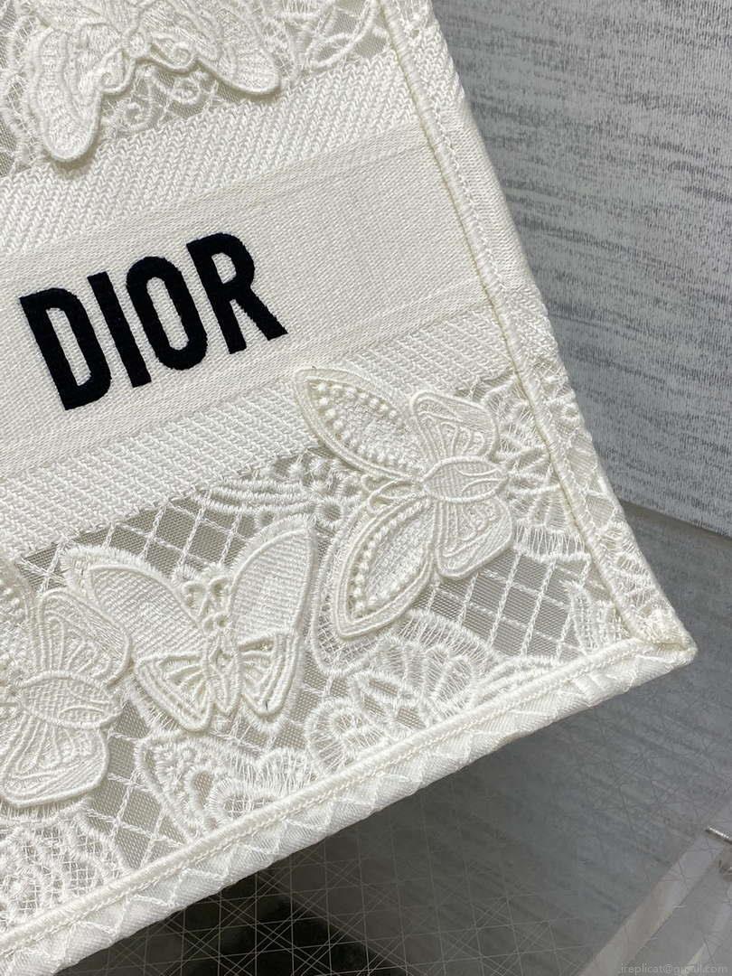 Dior M1296 Book Tote Medium Blue and White Butterfly Bandana Embroidery M104
