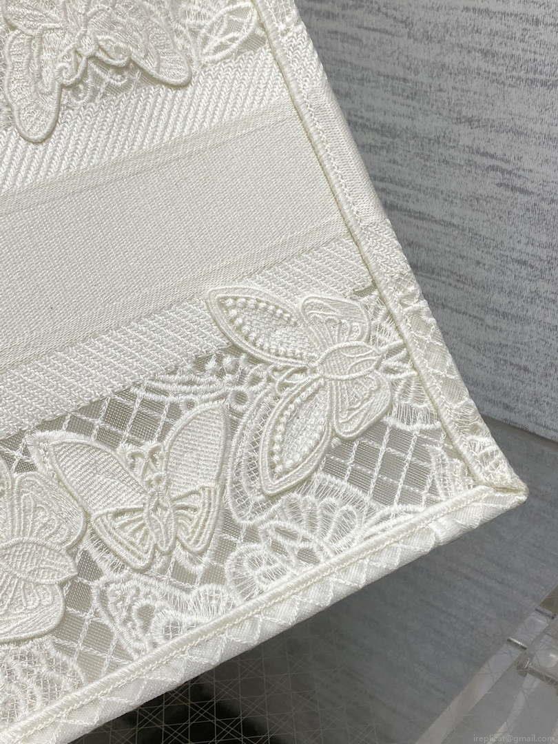 Dior M1296 Book Tote Medium Blue and White Butterfly Bandana Embroidery M104