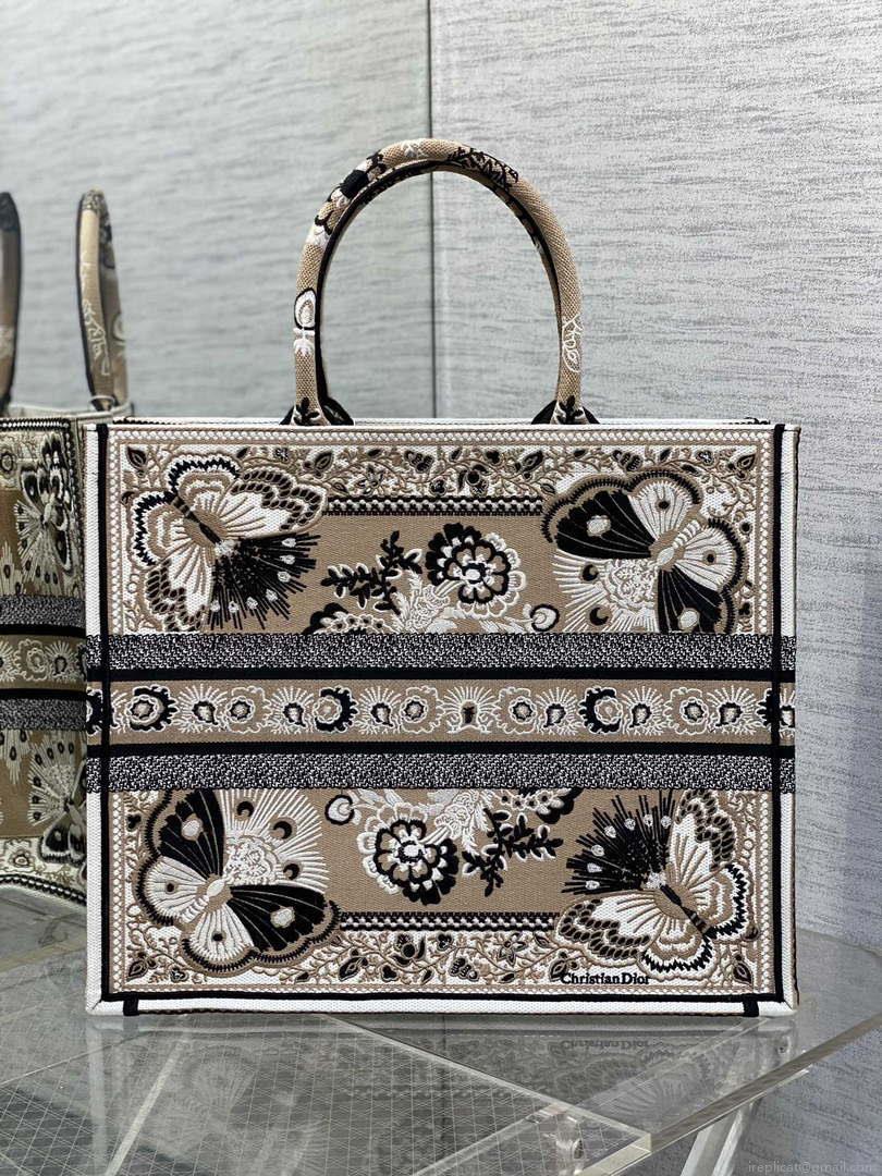 Dior M1286 Large Book Tote Butterfly Bandana Embroidery M106