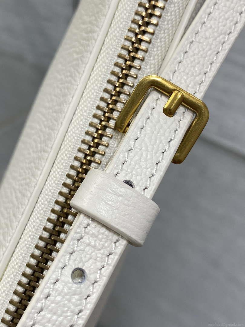 Dior M05909 Saddle Shoulder Pouch White Goatskin