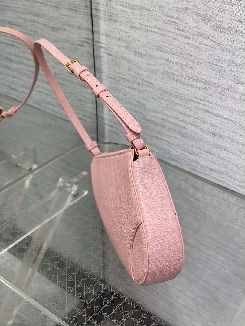 Dior M05909 Saddle Shoulder Pouch Melocoton Pink Goatskin