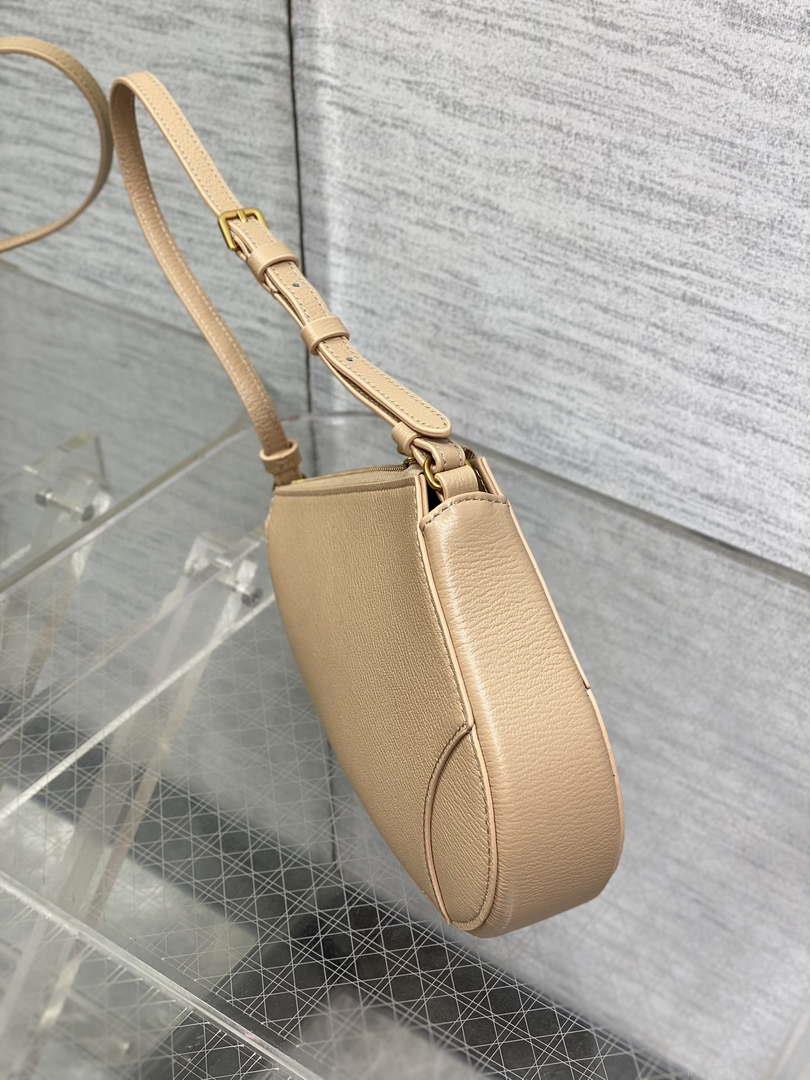 Dior M05909 Saddle Shoulder Pouch Apricot Goatskin