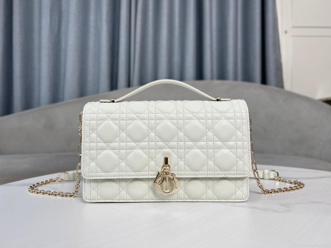 Dior M0997 My Dior Top Handle Bag Latte Cannage Lambskin