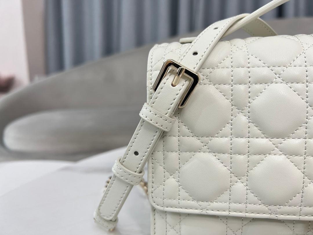 Dior M0997 My Dior Top Handle Bag Latte Cannage Lambskin