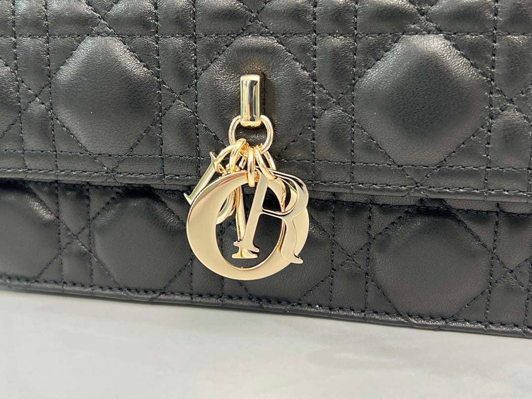 Dior M0997 My Dior Top Handle Bag Black Cannage Lambskin