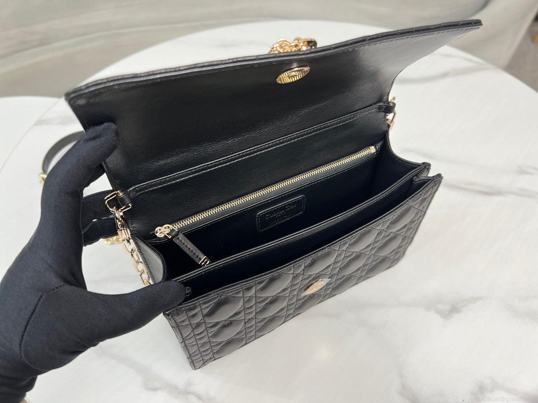 Dior M0997 My Dior Top Handle Bag Black Cannage Lambskin