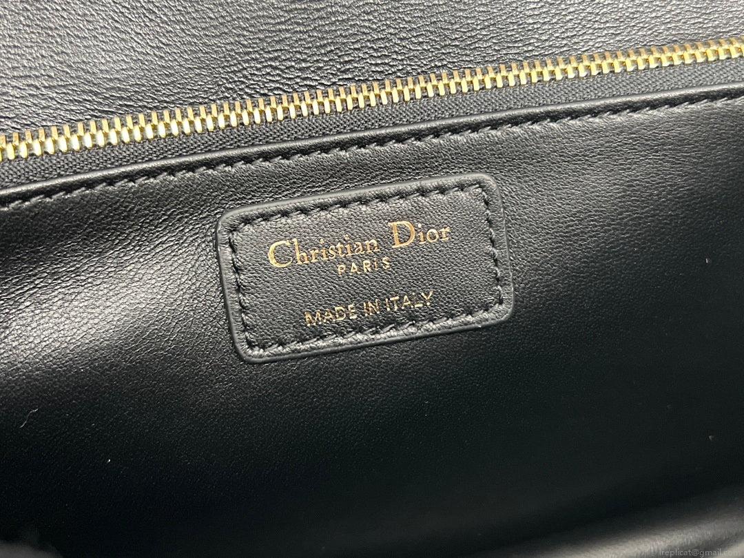Dior M0997 My Dior Top Handle Bag Black Cannage Lambskin