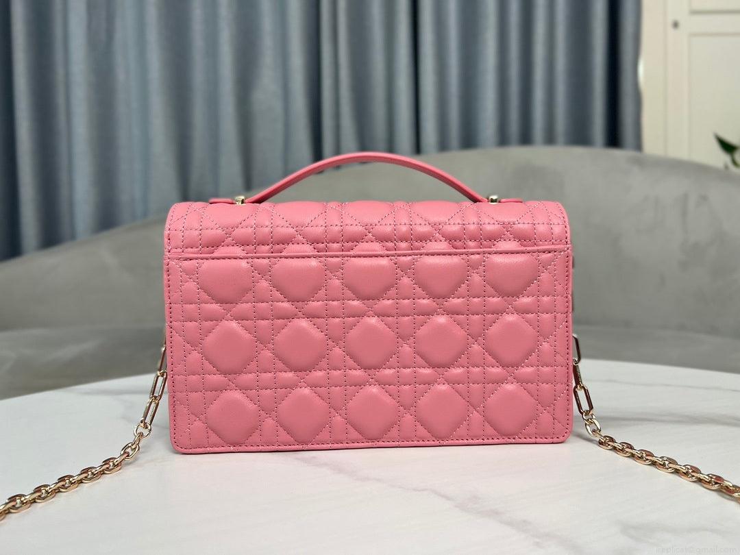 Dior M0997 My Dior Top Handle Bag Pink Cannage Lambskin