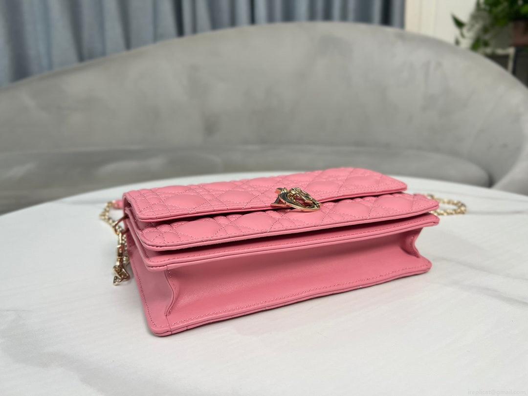 Dior M0997 My Dior Top Handle Bag Pink Cannage Lambskin