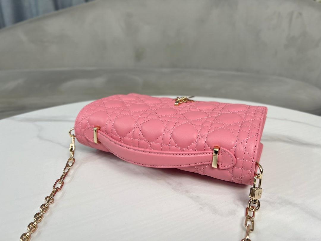Dior M0997 My Dior Top Handle Bag Pink Cannage Lambskin