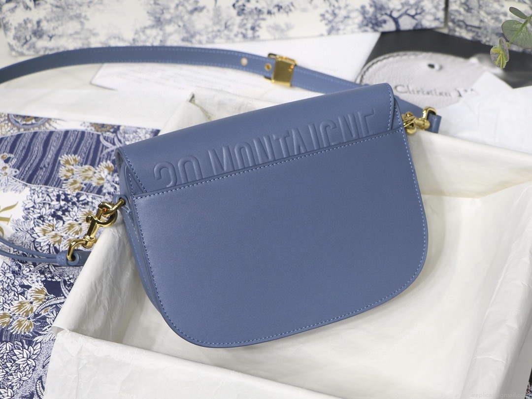 Dior M9319 Medium dior Bobby bag Warm Lake Blue Calfskin