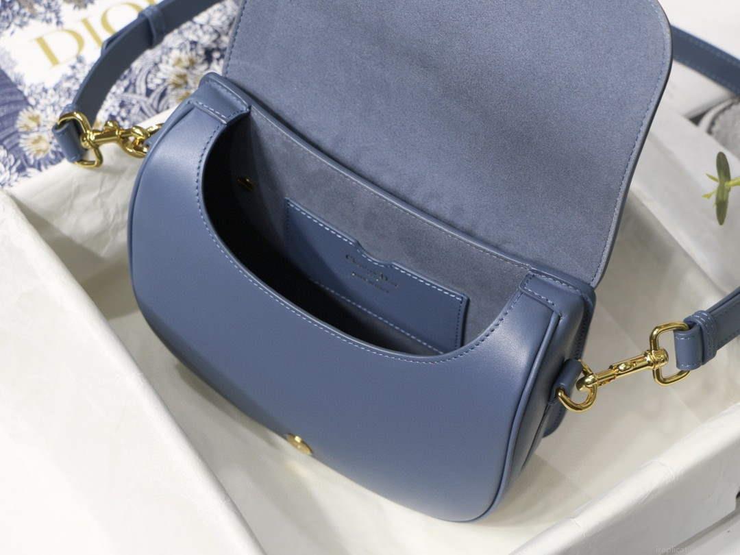 Dior M9319 Medium dior Bobby bag Warm Lake Blue Calfskin