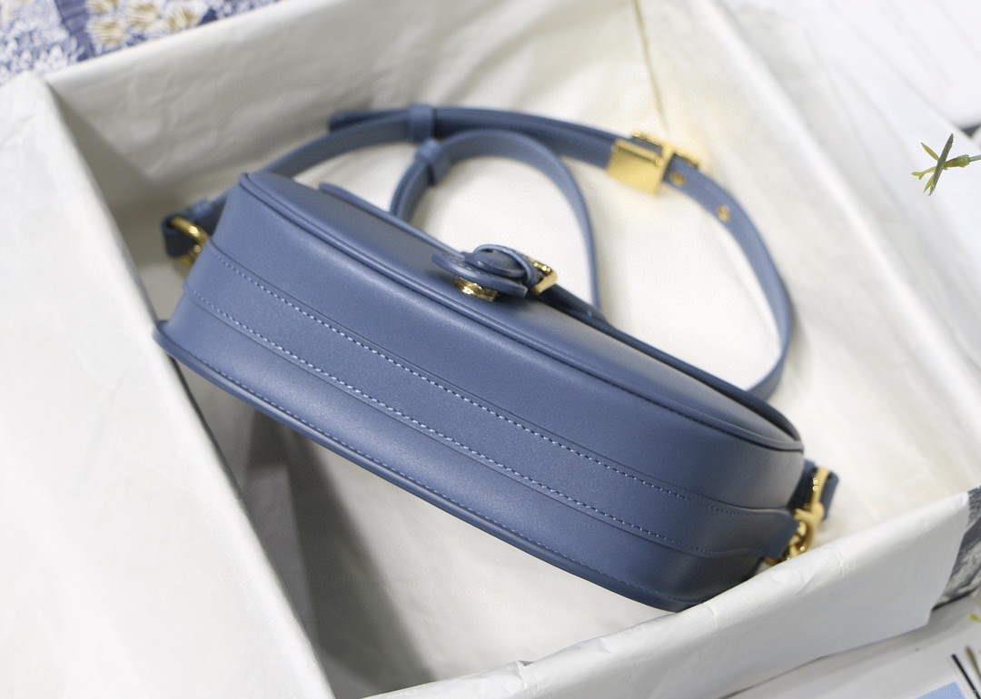 Dior M9319 Medium dior Bobby bag Warm Lake Blue Calfskin
