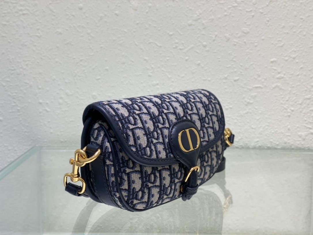Dior M9327 Bobby bag East West Oblique Jacquard Navy Blue Box Calfskin