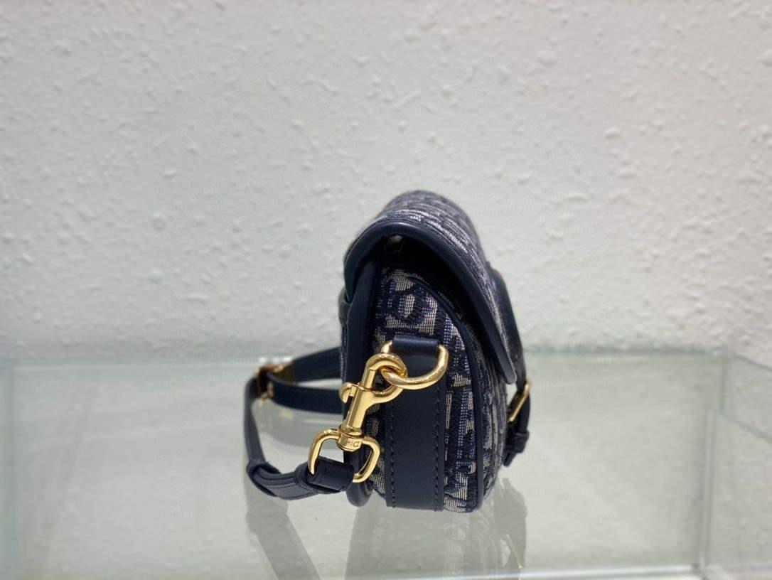 Dior M9327 Bobby bag East West Oblique Jacquard Navy Blue Box Calfskin