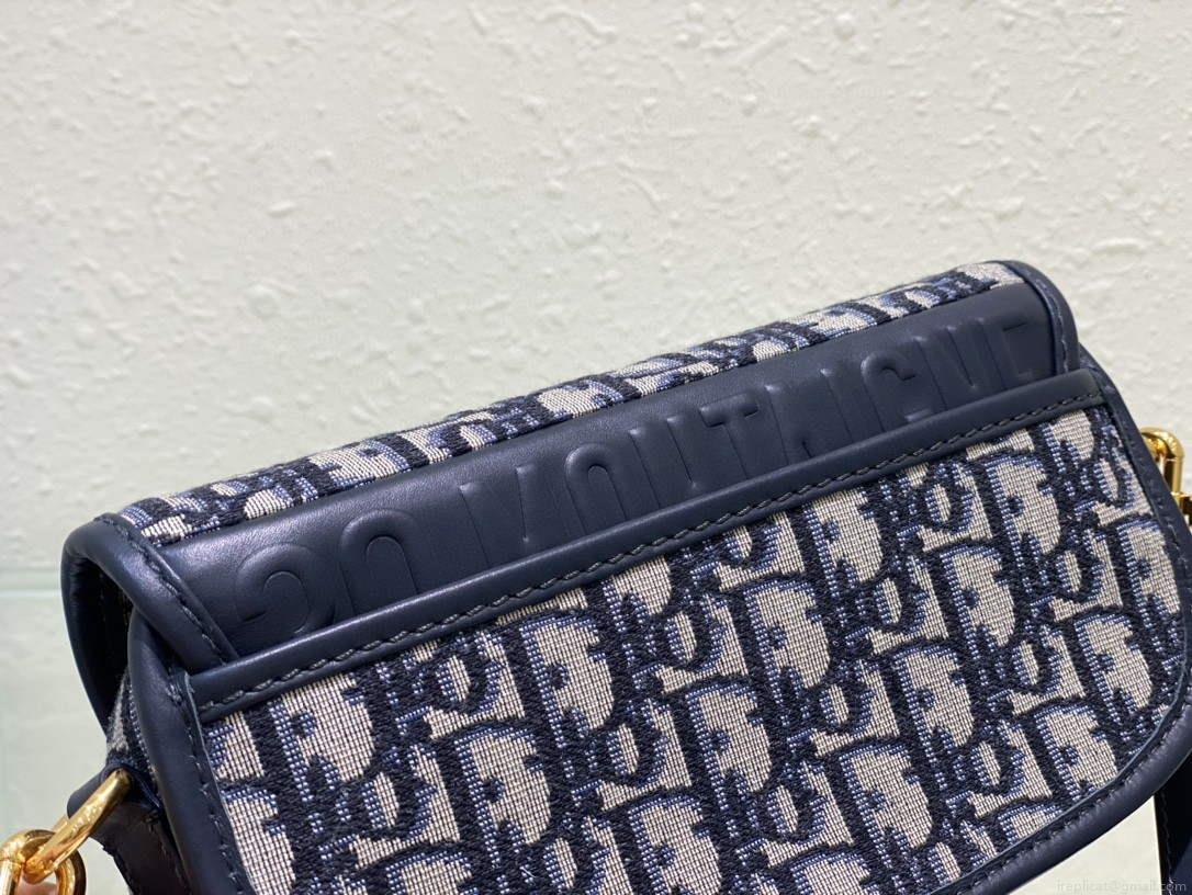 Dior M9327 Bobby bag East West Oblique Jacquard Navy Blue Box Calfskin