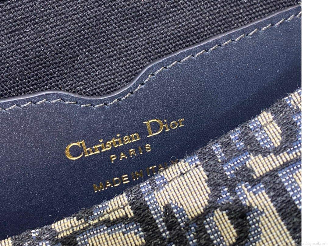 Dior M9327 Bobby bag East West Oblique Jacquard Navy Blue Box Calfskin